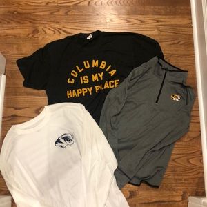 Univ of Missouri  LOT of 3 Size Large Tops-EUC!!!